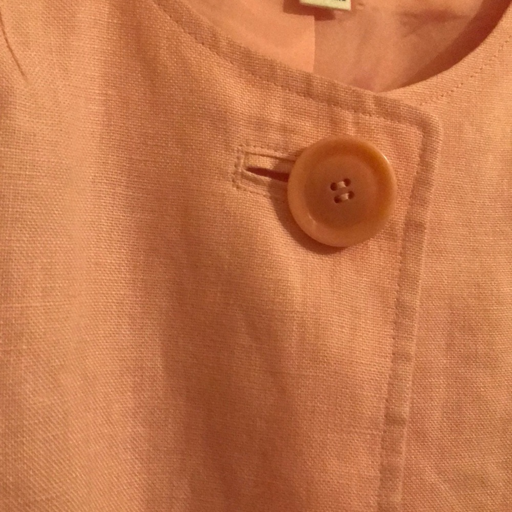 Talbots 100% Irish Linen Pink Cropped Jacket - Picture 3 of 7